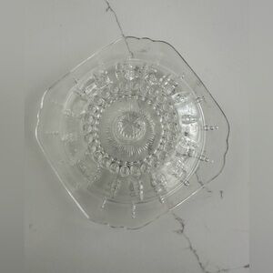 Vintage Federal Glass Columbia Round Lid Square Base Butter Cheese Dish 1938-42